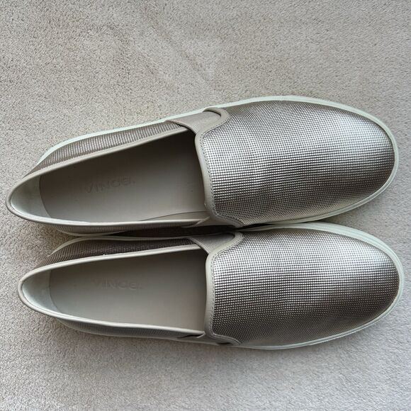 Vince Preston Gold Metallic Leather Slip On Sneaker Flat Comfort Shoe EU 38 US 8 - Picture 8 of 16